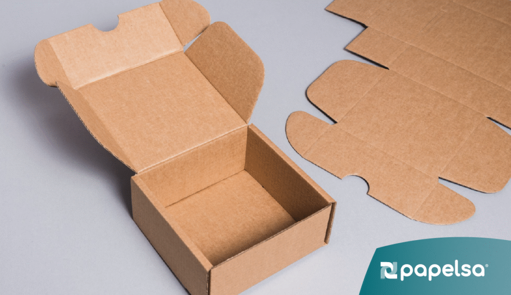 Empaque eficiente de cartón desmontado.