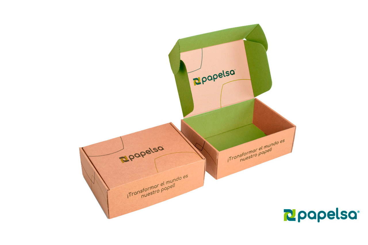 Cajas de cartón corrugado Papelsa para e-commerce, con apertura fácil e interior a color