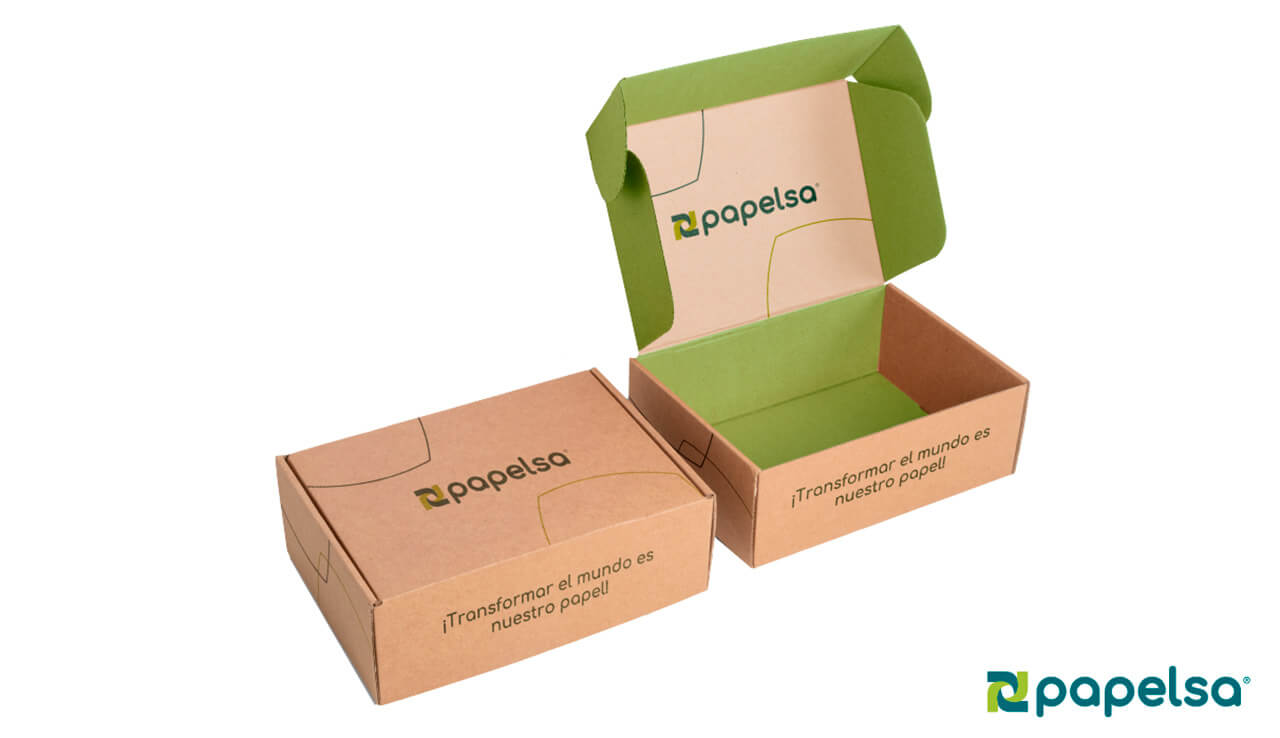 Cajas de cartón corrugado Papelsa para e-commerce, con apertura fácil e interior a color